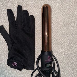 Bombay Hair Rose Gold Curling Wand 1.25” 32mm Heat Resistant Glove